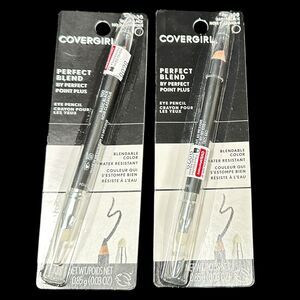 Lot of 2 Covergirl Perfect Blend Eye Pencil 100 Basic‎ Black